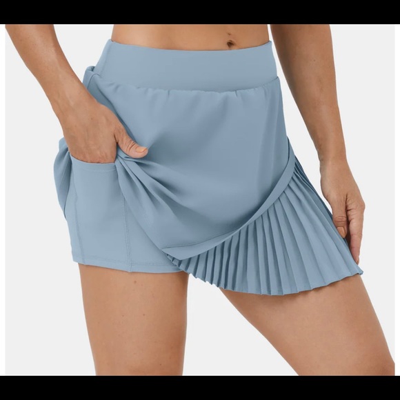 HALARA Everyday 2-in-1 Pleated Patchwork Tennis Skirt-Kinetic, “13 long - Picture 1 of 7